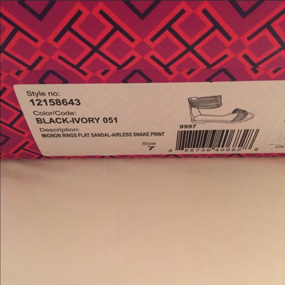 Tory Burch Brown Snakeskin-Trim Sandals with Gold Accents - Picture 3 of 4